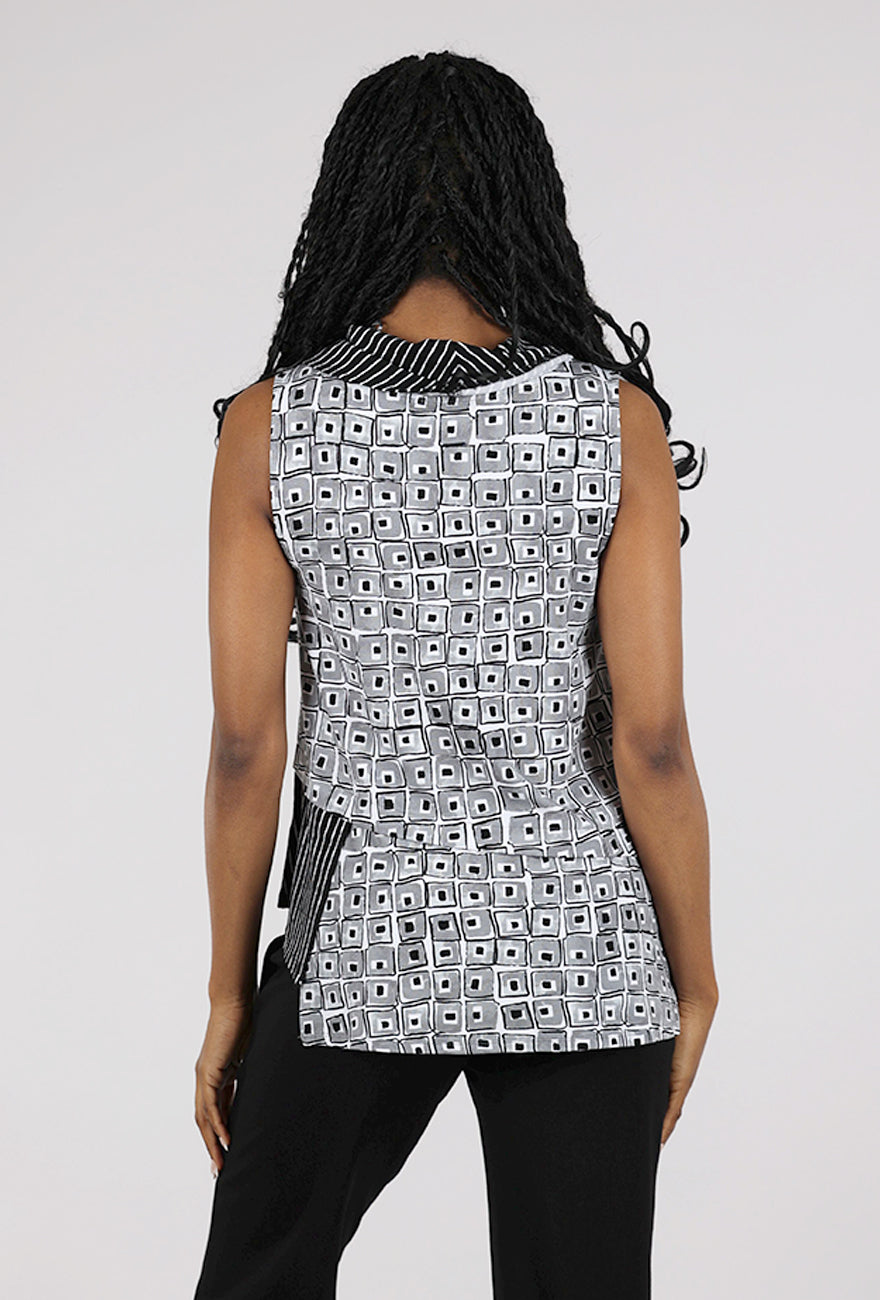 Habitat Core Travel Mixed Cowl Top, Black Multi