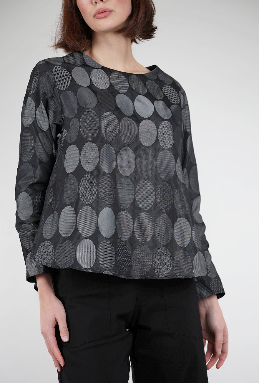 Niche Circle Jacquard Bermuda Top, Silver