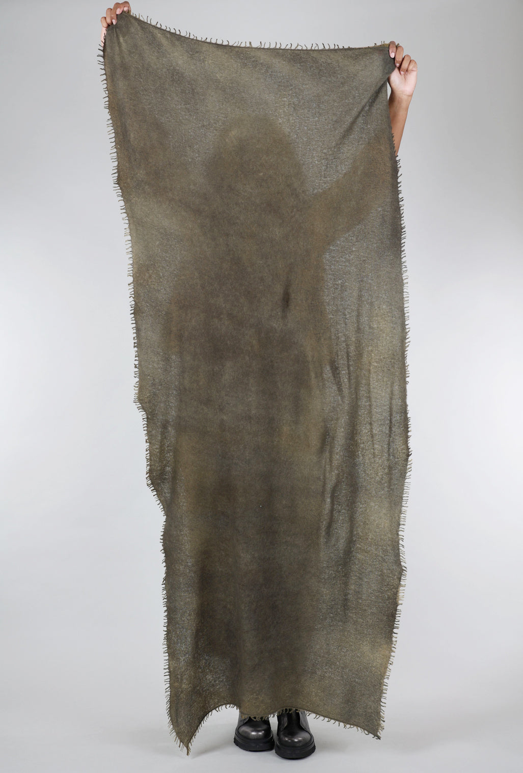 Alessandro Aste Spray Art Felted Cashmere Scarf, Herbal