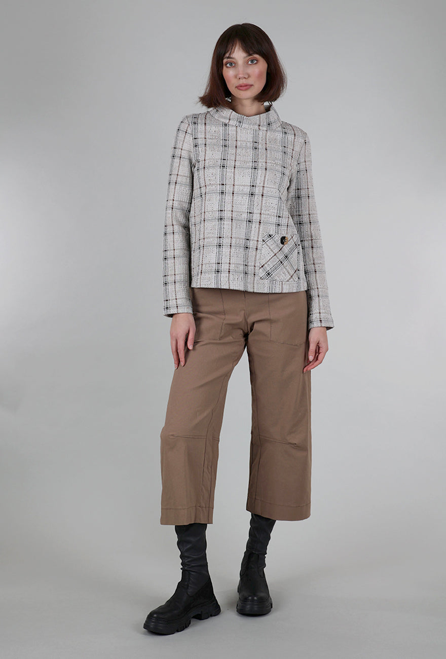 Habitat Speckle Knit Plaid Pullover, Putty