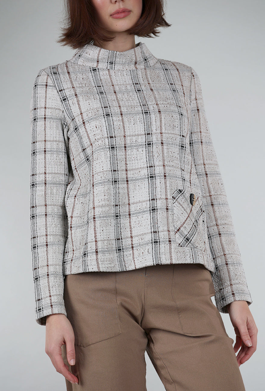 Habitat Speckle Knit Plaid Pullover, Putty