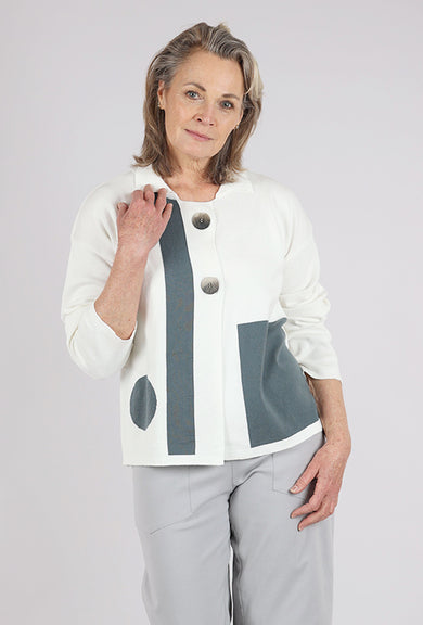 Knit Knit Johnny Collar Sweater, Latte/Gray