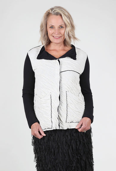 Kedziorek Candace Knit Jacket, White/Black