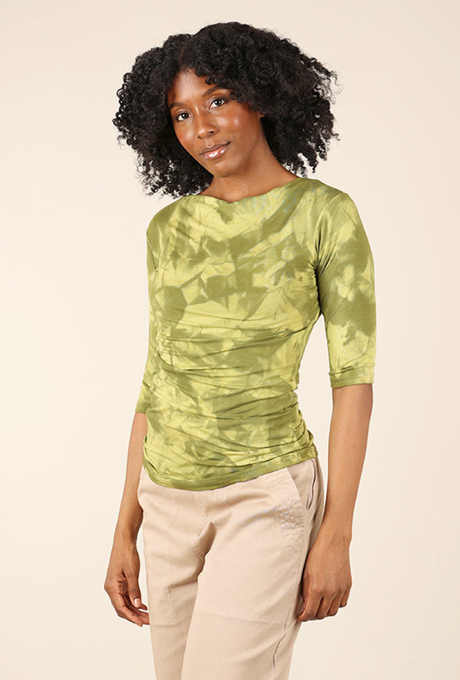 Heyne Bogut Pinch Elbow Sleeve Top, Rock Lime
