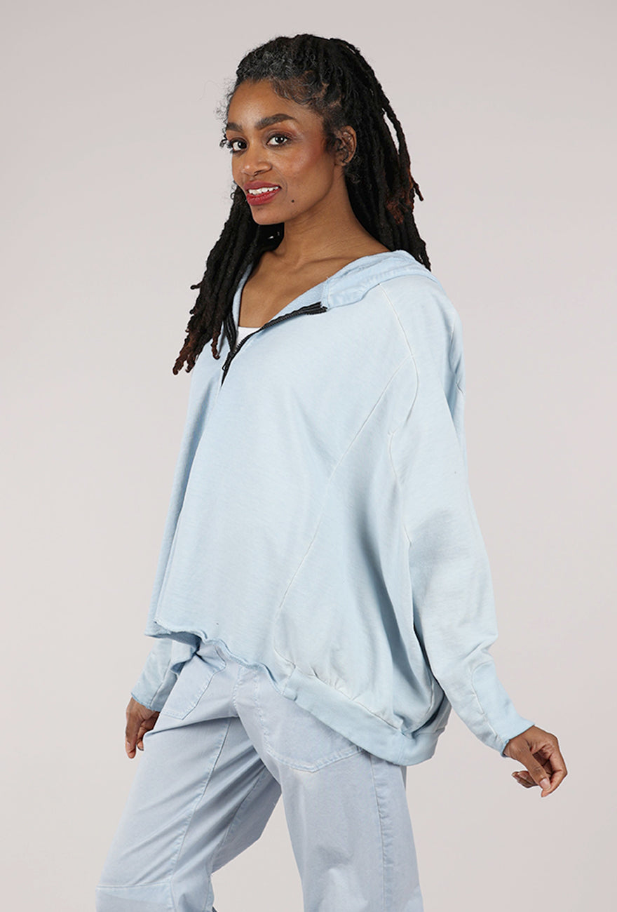 Pluslavie Wideshort Hooded Jacket, Light Blue