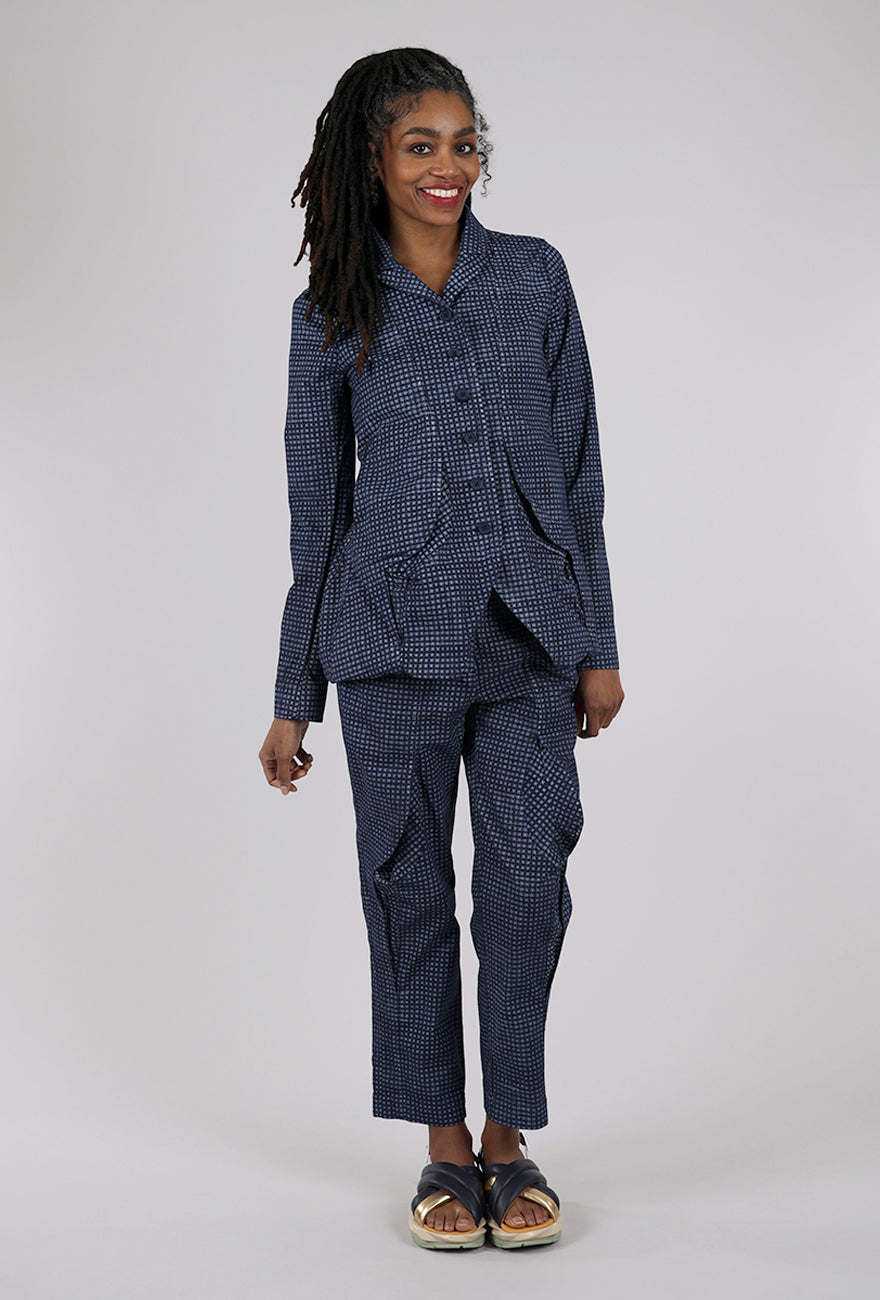 Rundholz Cotton Check Flap Pocket Jacket, Navy