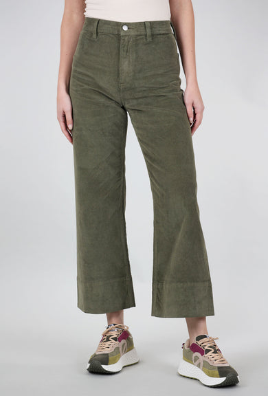 Pistola Cord Penny Crop, Olive Martini