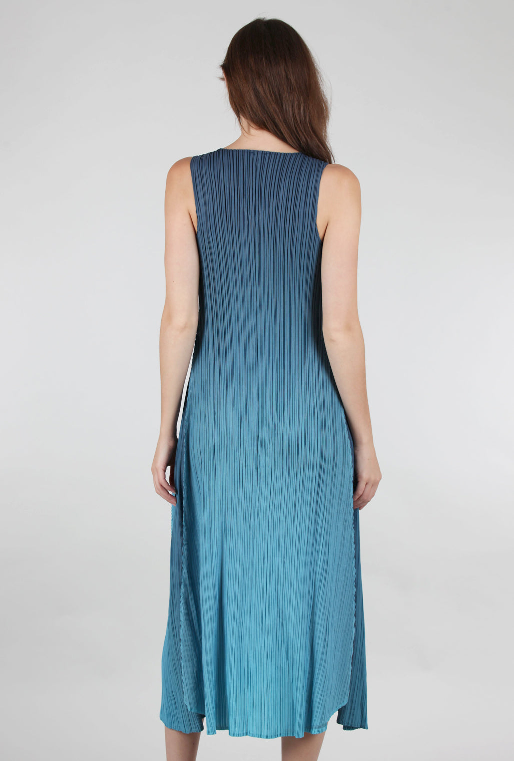 Alquema Long Estrella Dress, Indigo to Aqua
