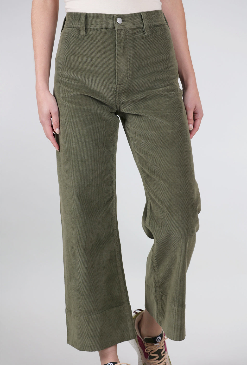 Pistola Cord Penny Crop, Olive Martini