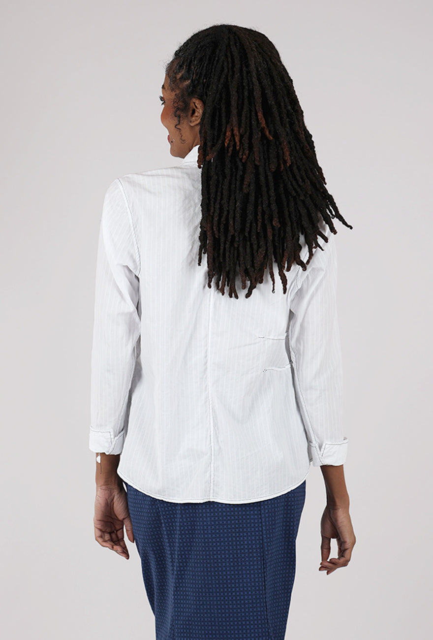 Paper Temples Biz Tie Top, White/Red Stitch