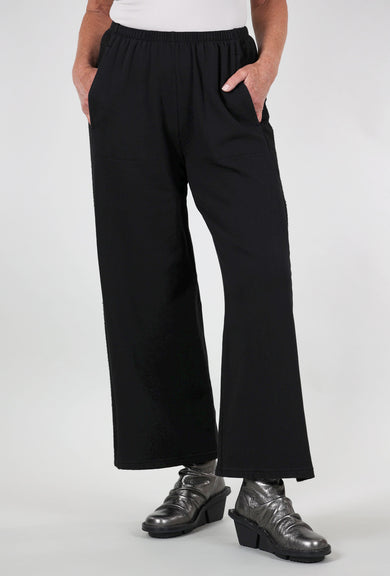 Fenini Contrast Inset Fleece Pant, Black