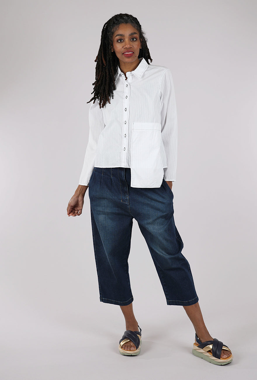 Paper Temples Woven Pocket Top, White