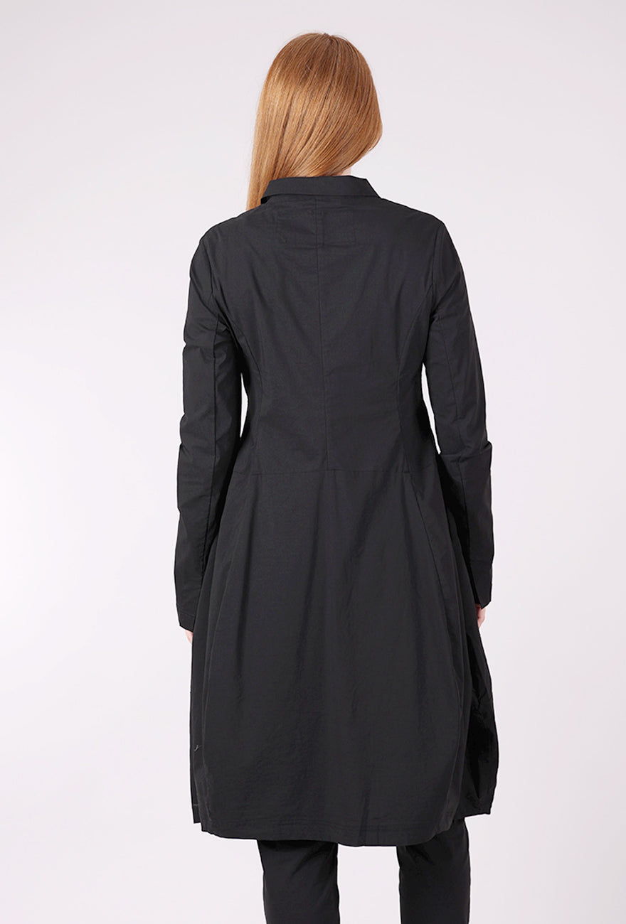 Rundholz Cotton-Linen Pocket Frock Topper, Black