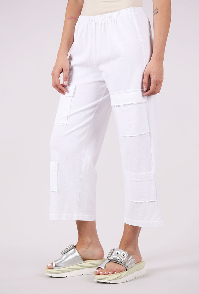 Fenini Multi Pocket Crop Pant, White