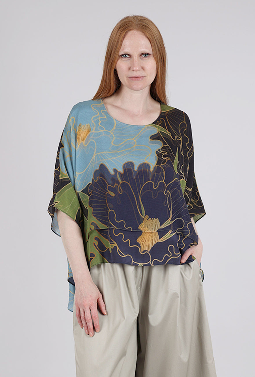 Cocoon House Silk Overlay Top, Art Deco