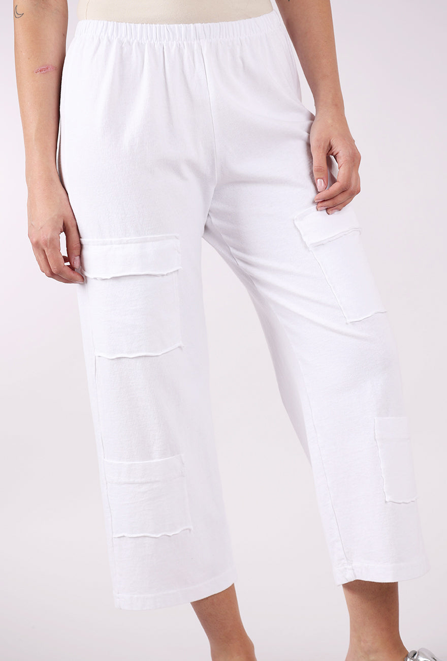 Fenini Multi Pocket Crop Pant, White