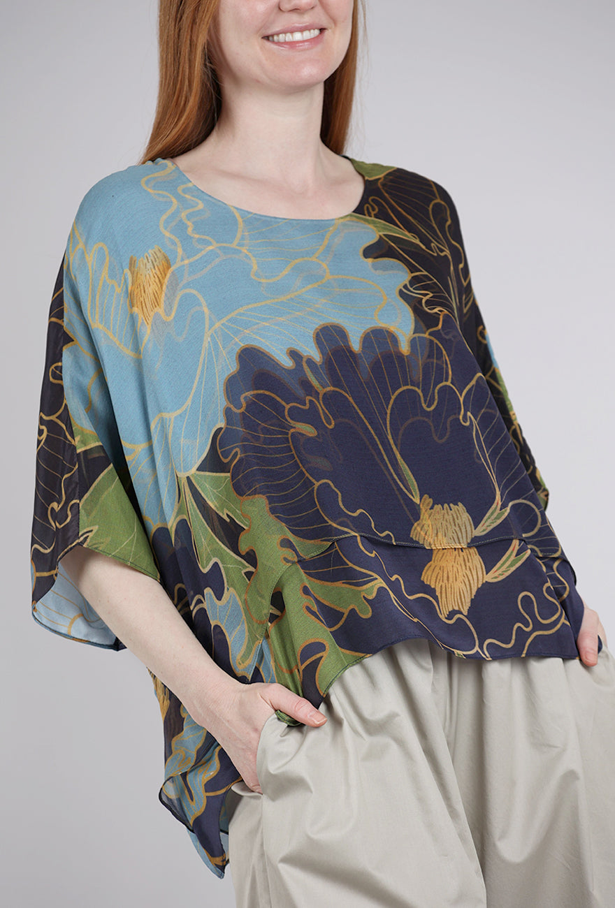 Cocoon House Silk Overlay Top, Art Deco