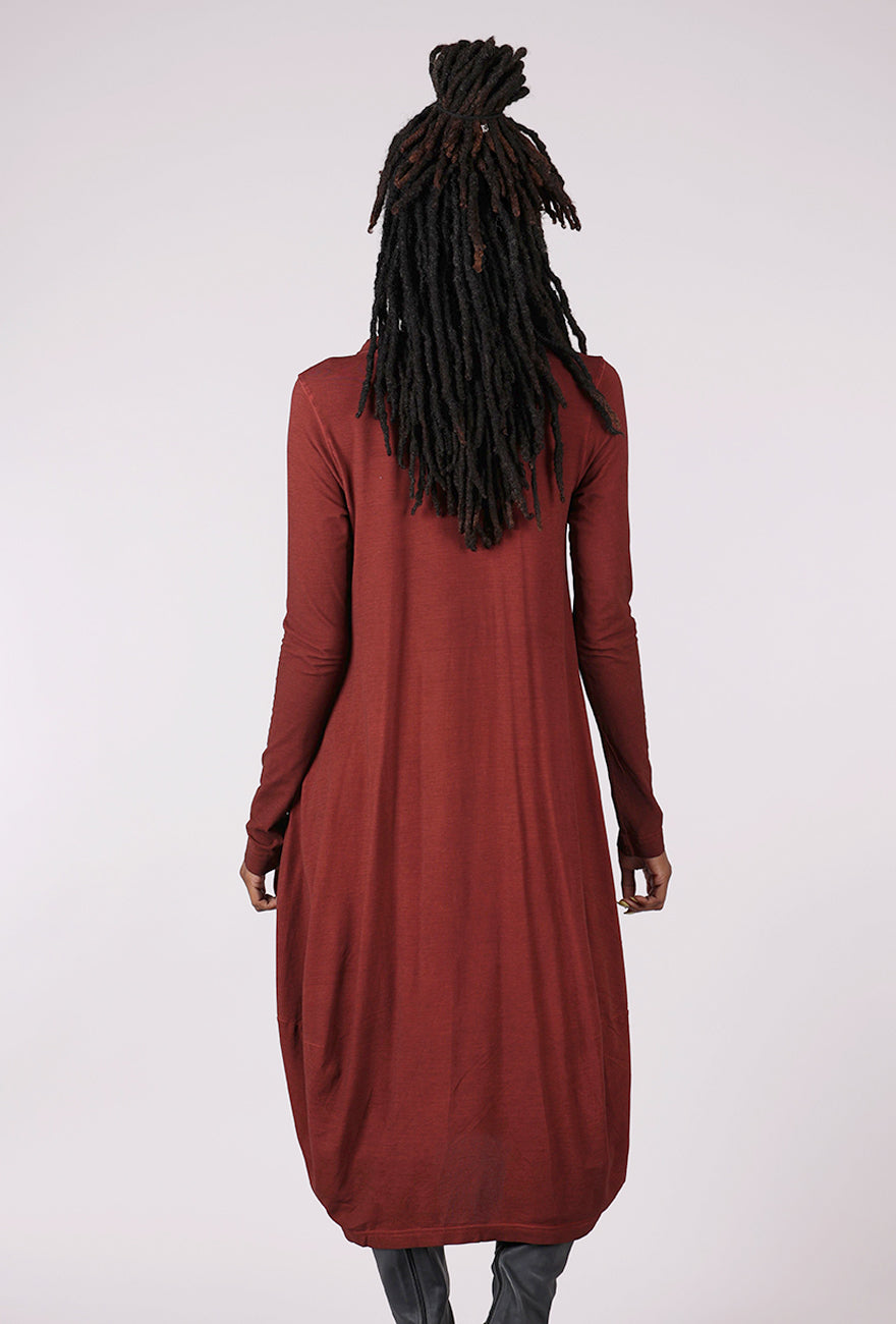 Rundholz Drape Neck Knit Lantern Dress, Crab Cloud