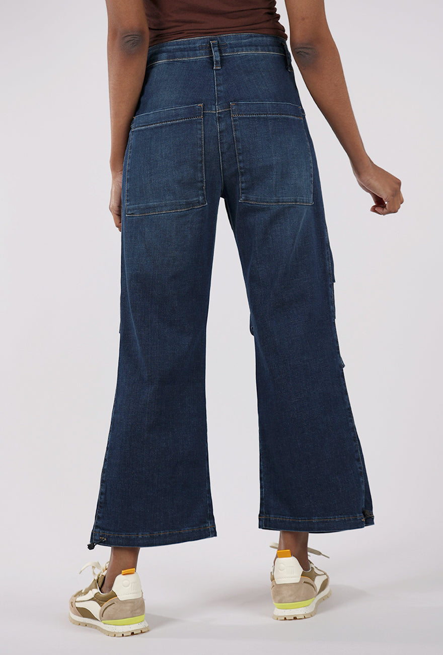 Lurdes Bergada Notch Waist Pocket Denim, Blue