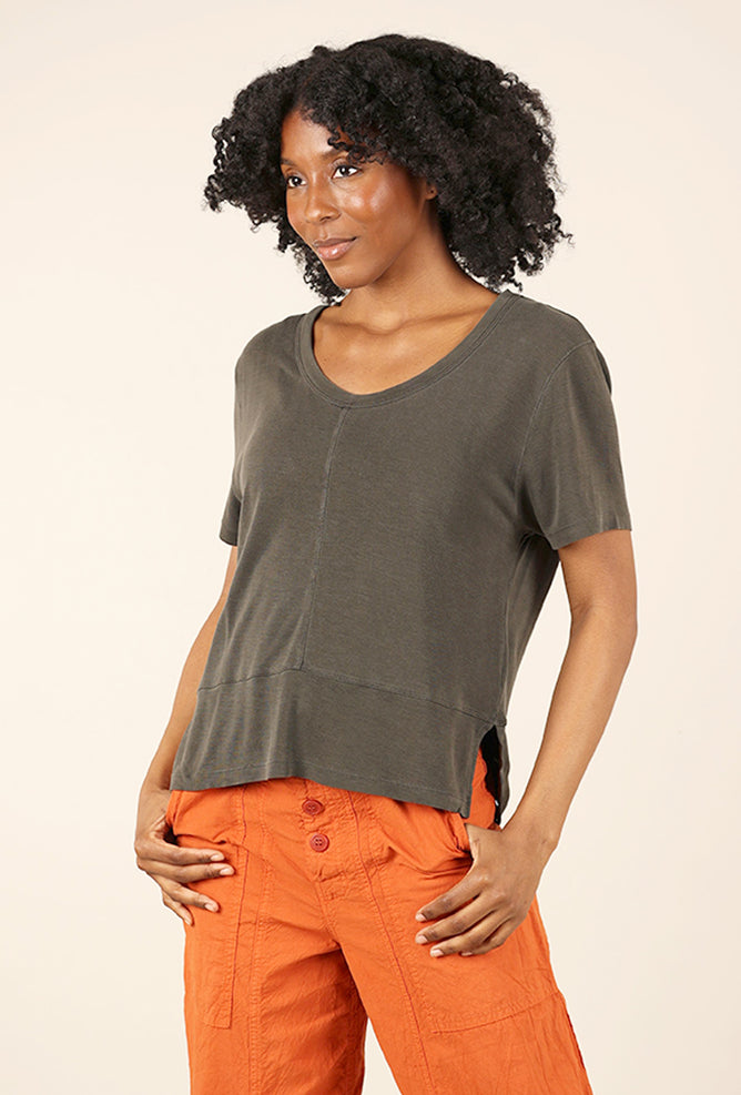 Lurdes Bergada Scoopneck Seam Top, Iron