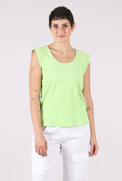 Mododoc Cap-Sleeve Scoop-Neck Tee, Pixie Lime