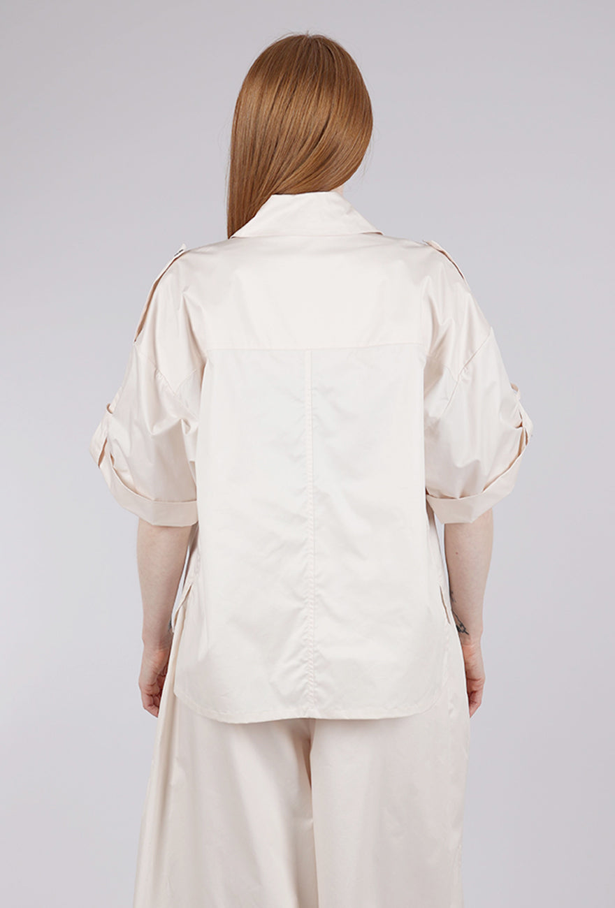 Planet Tab Sleeve Shirt, Stone