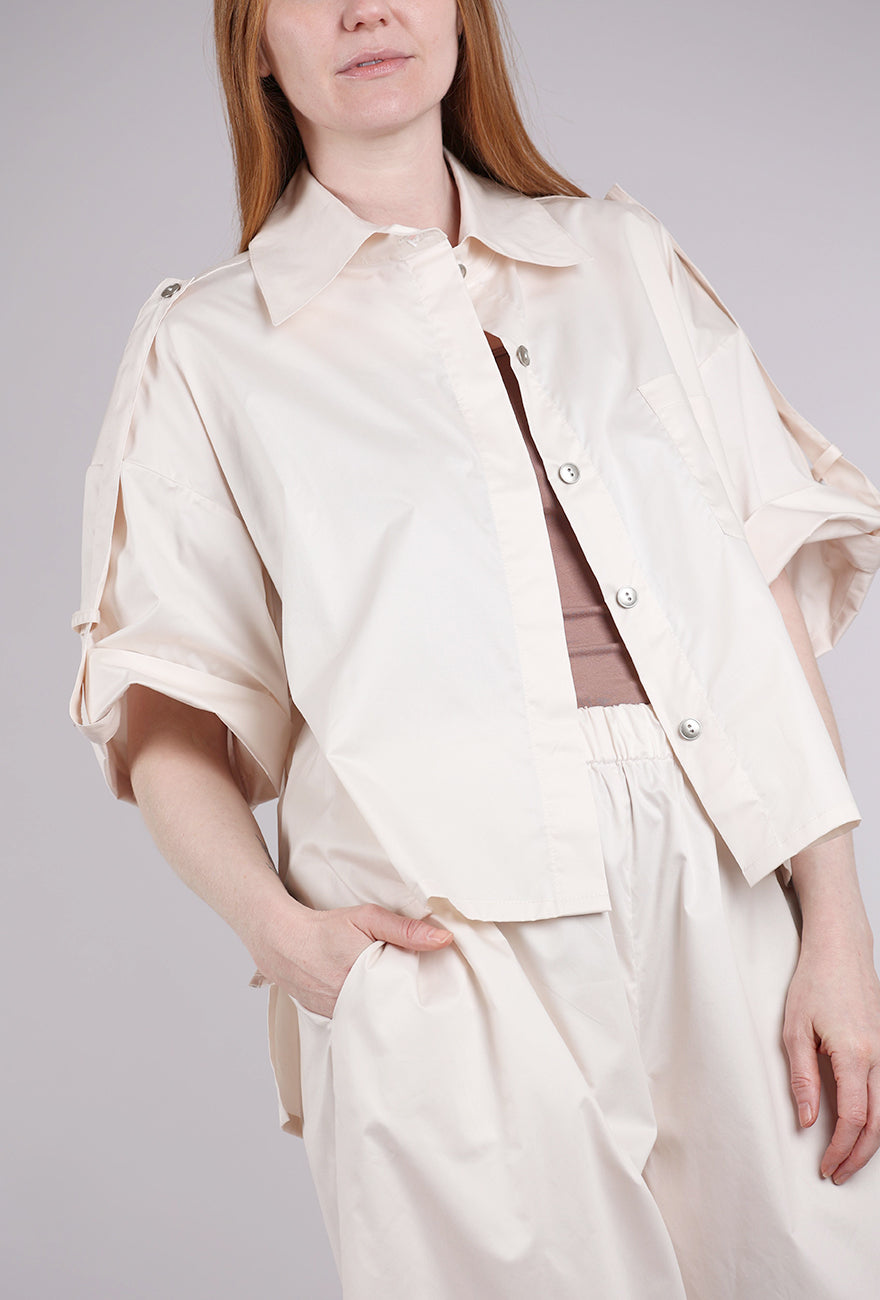 Planet Tab Sleeve Shirt, Stone