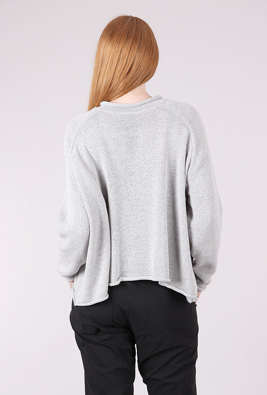 Rundholz Flocked Cotton Rollneck Sweater, Light Gray/Dark Gray
