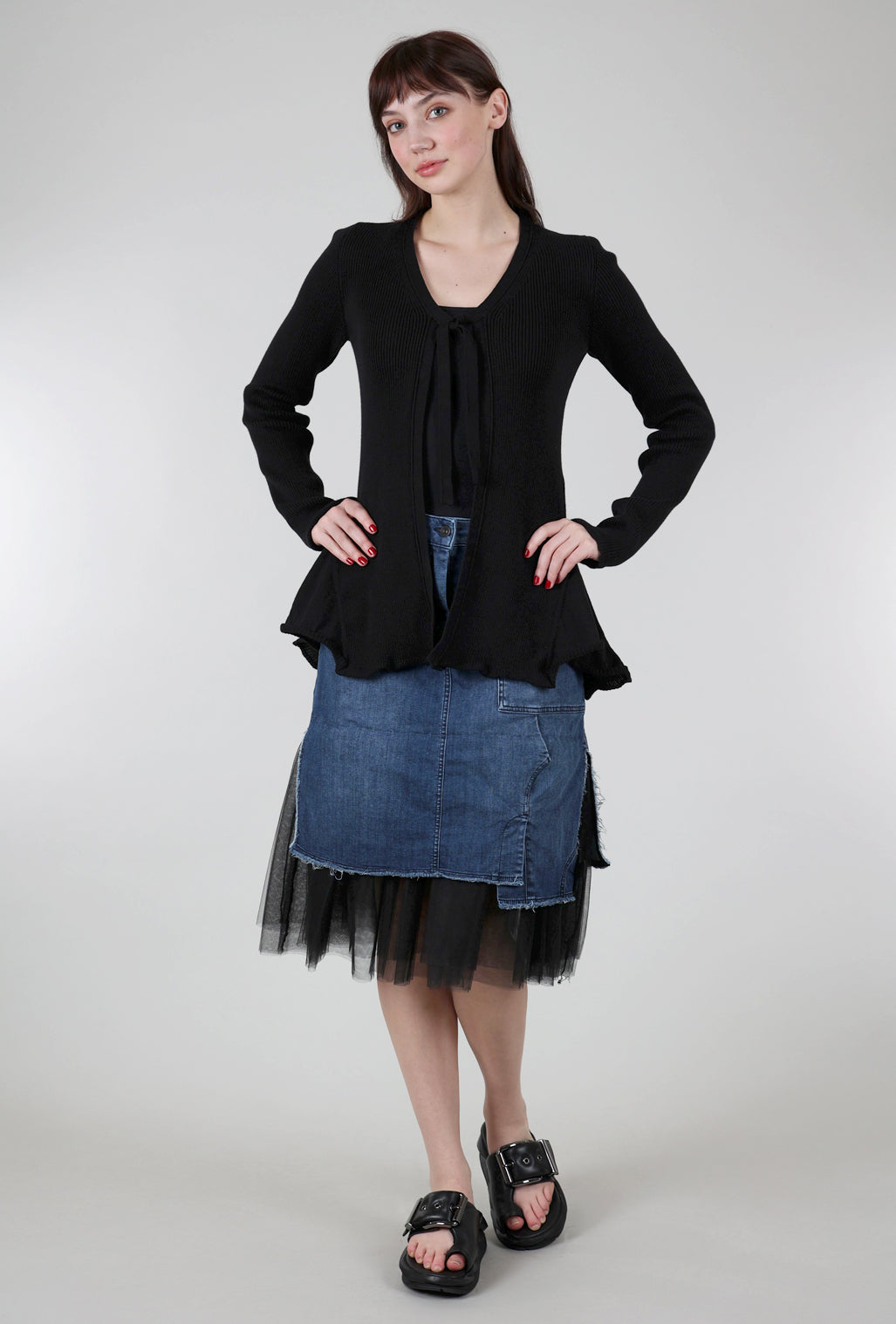 Pluslavie A Cotton Cardigan, Black