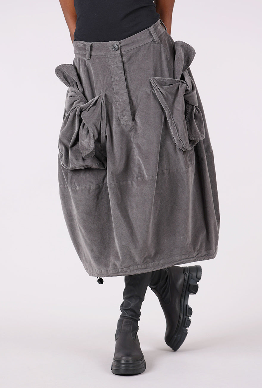 Rundholz Velveteen Pocket Skirt, Dark Gray