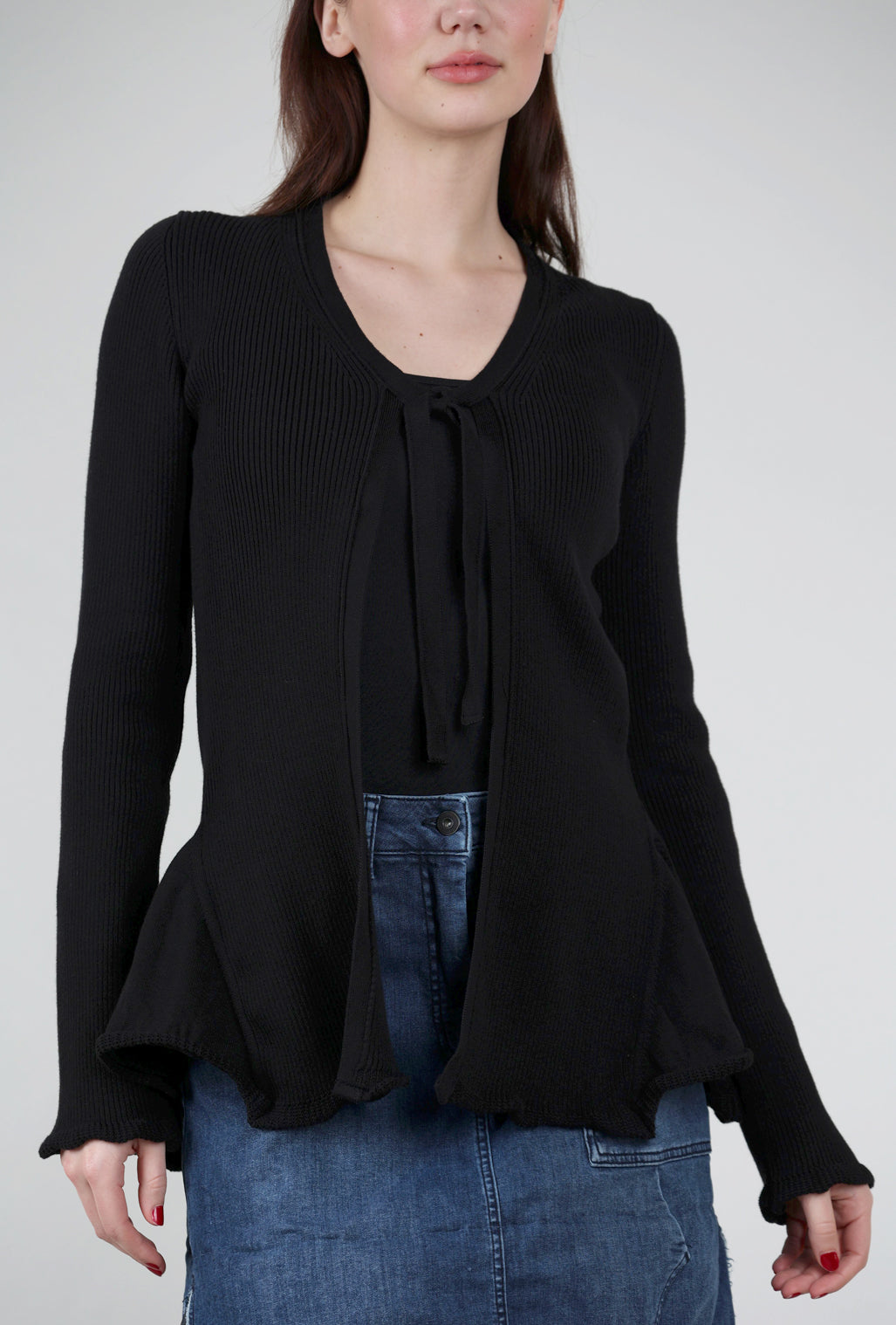 Pluslavie A Cotton Cardigan, Black