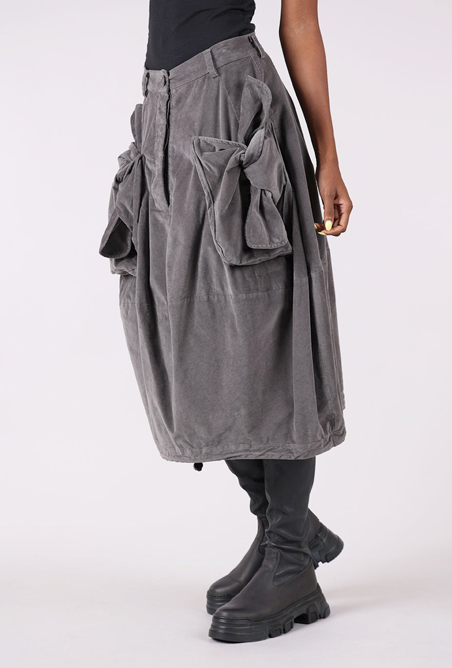Rundholz Velveteen Pocket Skirt, Dark Gray