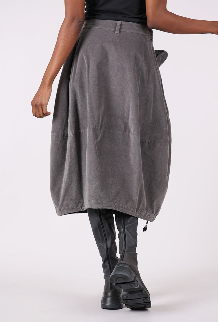 Rundholz Velveteen Pocket Skirt, Dark Gray