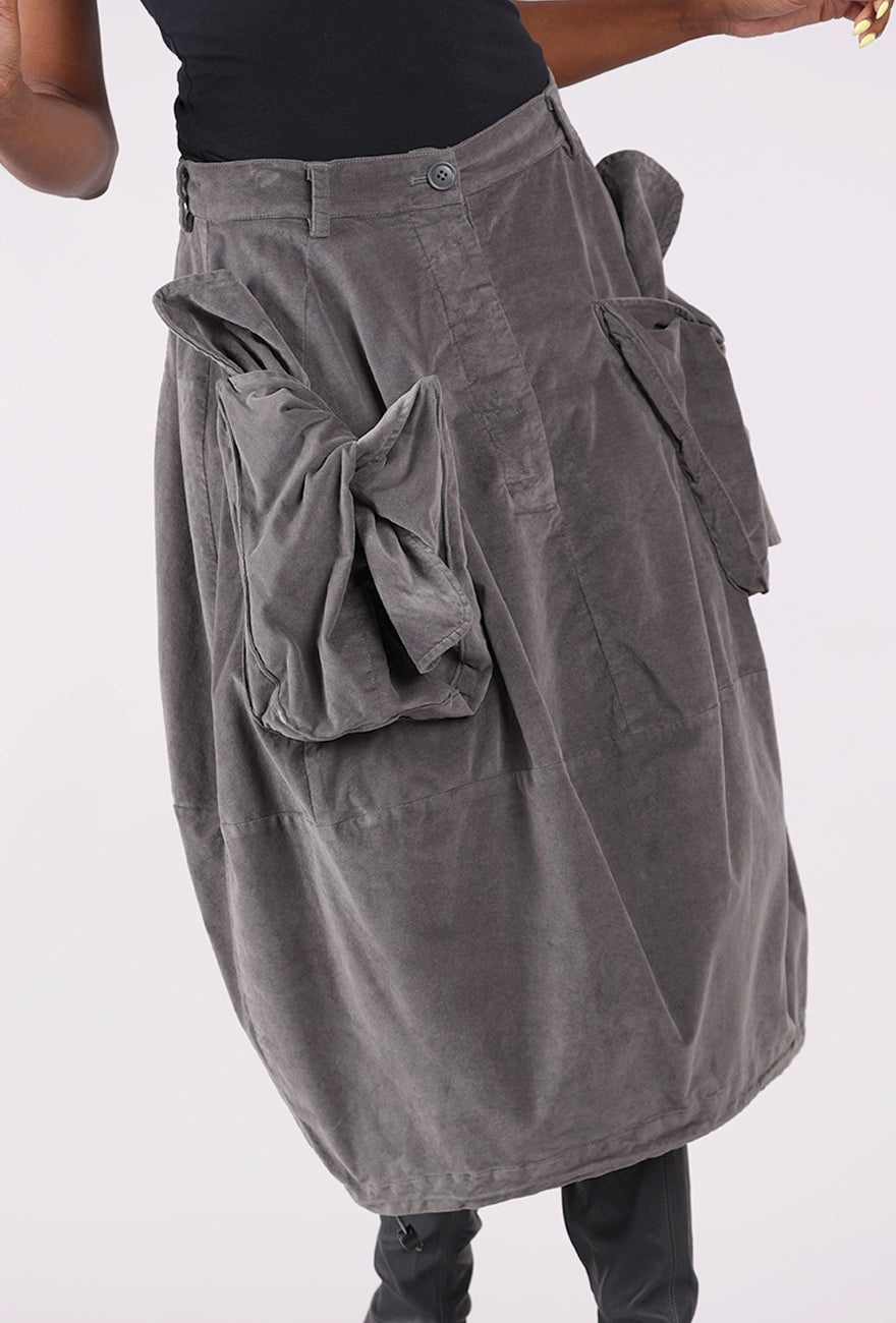 Rundholz Velveteen Pocket Skirt, Dark Gray