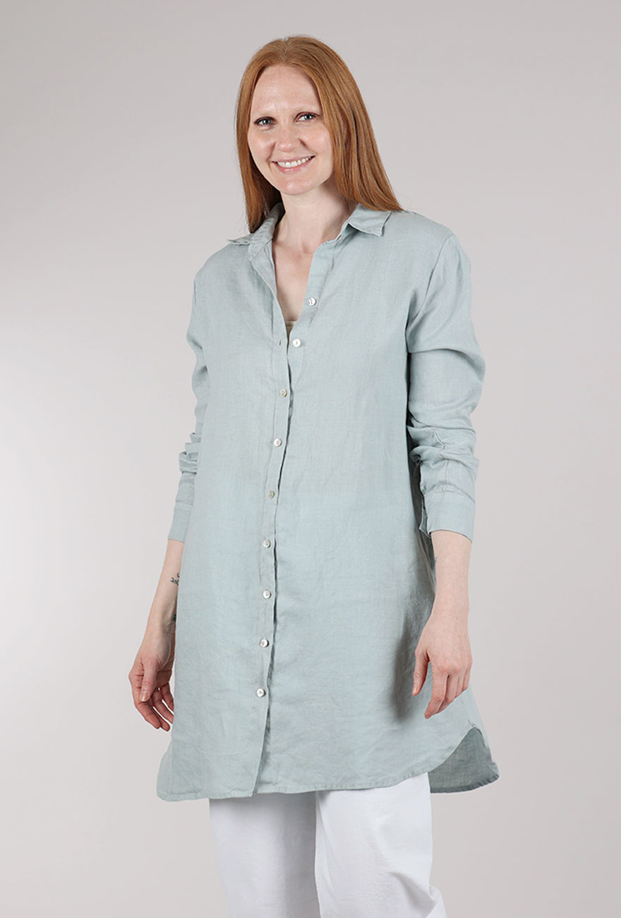 Cut Loose Linen Shirt Dress, Moonlight