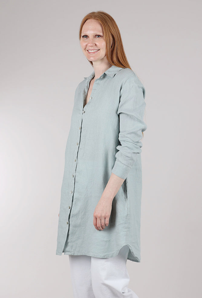 Cut Loose Linen Shirt Dress, Moonlight
