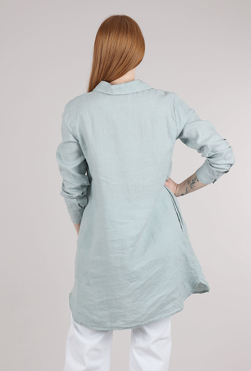 Cut Loose Linen Shirt Dress, Moonlight