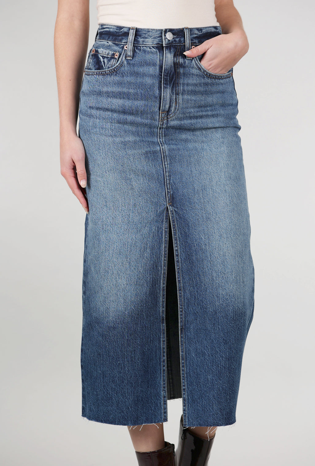 Pistola Alice High-Rise Midi Skirt, Fairfax Blue
