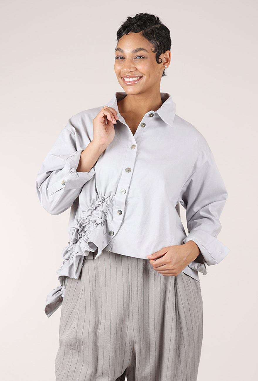 Denim Scrunch Jacket, Cement
