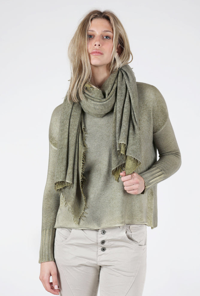 Alessandro Aste Spray Art Felted Cashmere Scarf, Herbal