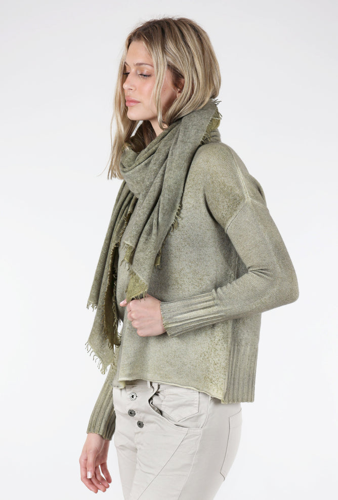 Alessandro Aste Spray Art Felted Cashmere Scarf, Herbal