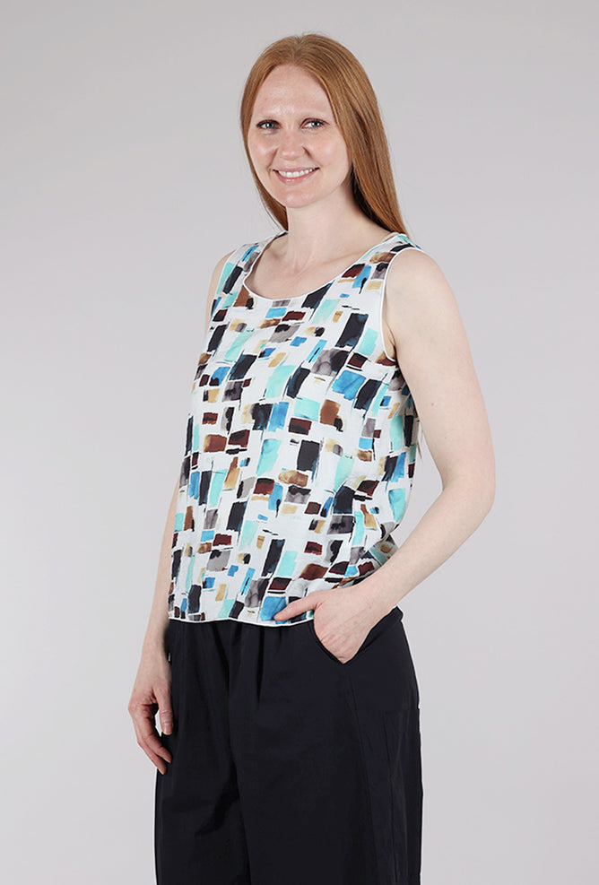 Cut Loose Sea Glass Layering Tank, White