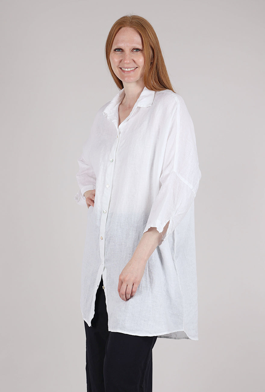 Cut Loose Linen Holly Top, White