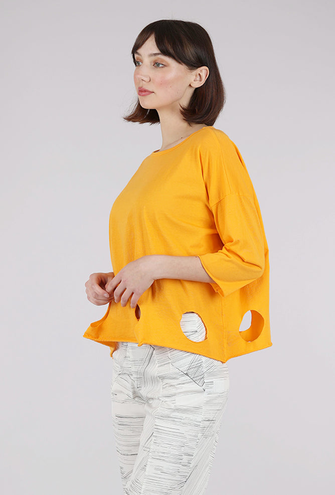 M Square Circle Cutouts Tee, Tangerine