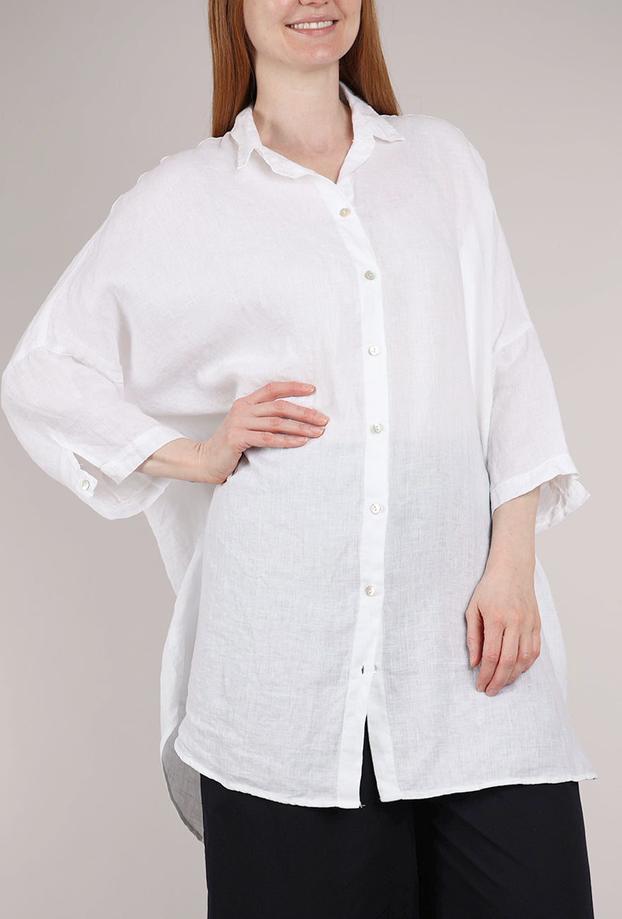 Cut Loose Linen Holly Top, White
