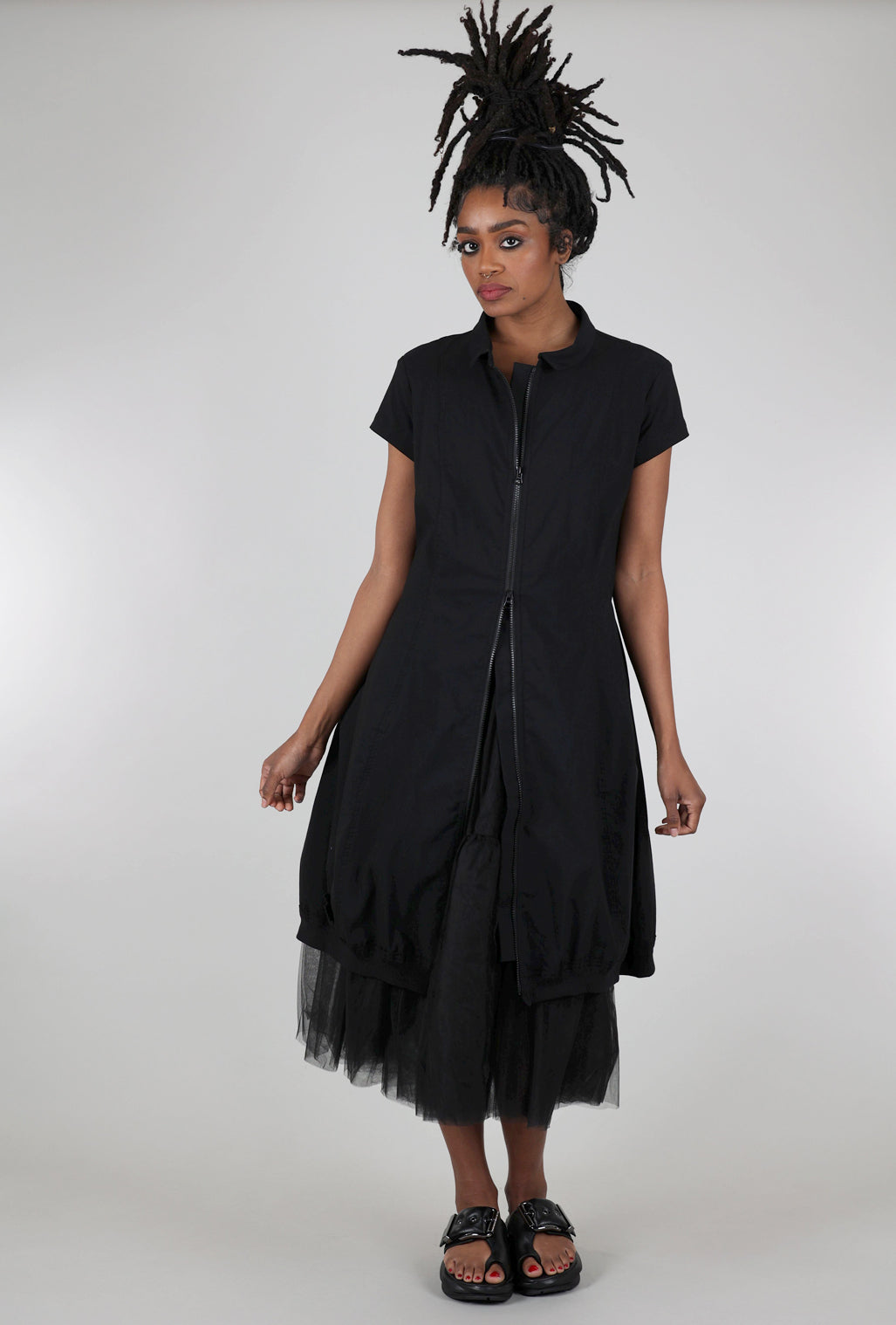 Pluslavie A Zip Dress, Black