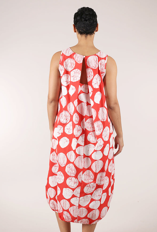 Luukaa Drip Dot Dress, Mandarin Print