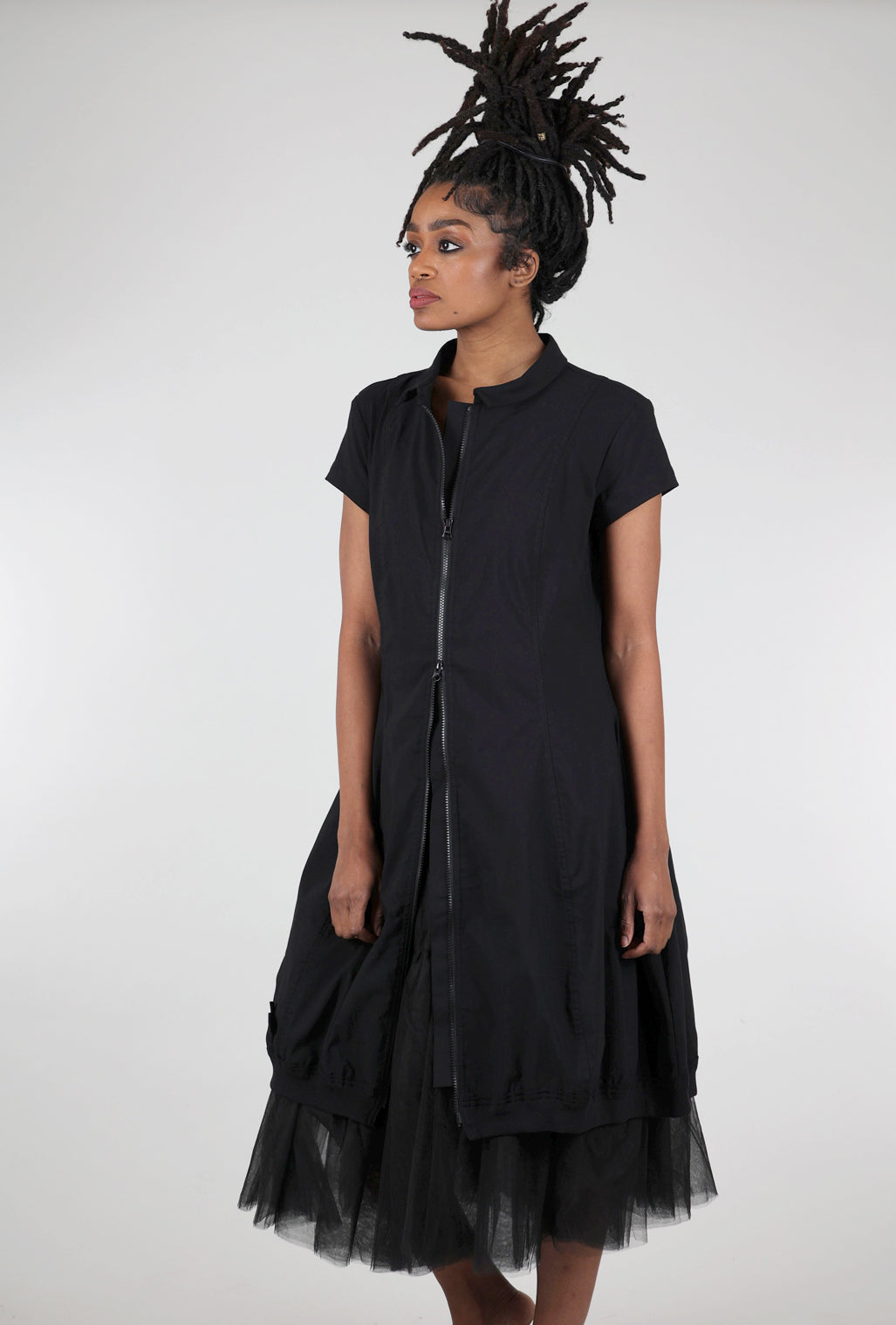 Pluslavie A Zip Dress, Black