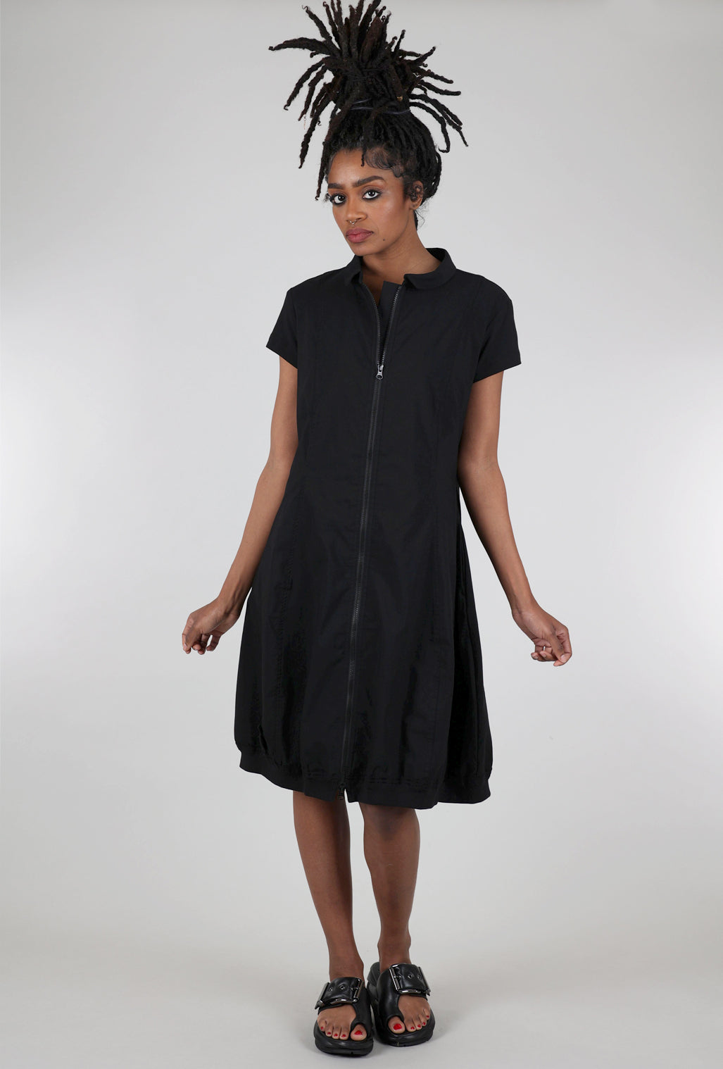 Pluslavie A Zip Dress, Black