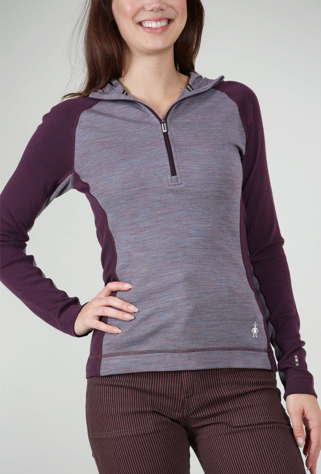 Smartwool Classic Thermal Merino 1/2 Zip Hoodie, Violet/Purple Iris